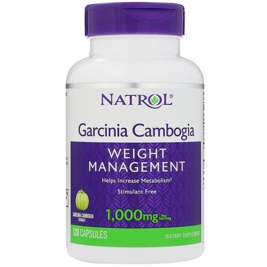 Natrol, камбоджійська гарцинія, корекція ваги, 500 мг, 120 капсул (NTL-06734), фото
