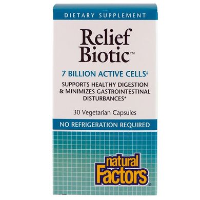 Релифбиотик, ReliefBiotic, Natural Factors, 7 млрд, 30 капсул (NFS-01861), фото