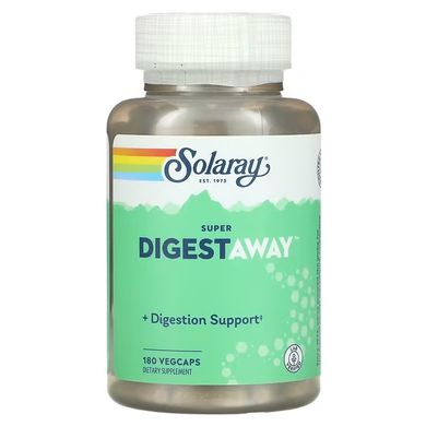 Solaray, Суміш ферментів Super Digestaway для підтримки травлення, 180 рослинних капсул (SOR-04802), фото