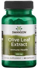 Экстракт оливковых листьев, Olive Leaf Extract, Swanson, 500 мг, 60 капсул (SWV-14158), фото