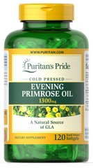 Масло вечерней примулы с ГЛК, Evening Primrose Oil, Puritan's Pride, 1300 мг, 120 гелевых капсул (PTP-13233), фото
