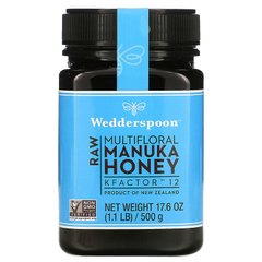 Wedderspoon, Raw Multifloral Manuka Honey, KFactor 12, 500 г (WSP-02003), фото