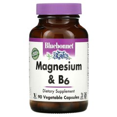 Bluebonnet Nutrition, магний и витамин B6, 90 вегетарианских капсул (BLB-00735), фото