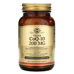 Solgar, Вегетаріанський коензим Q-10, 200 мг, 60 рослинних капсул (SOL-00949), фото