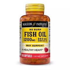 Mason Natural, Рыбий жир и Омега 3, 1200 мг/360 мг, 100 гелевых капсул (MAV-15811), фото