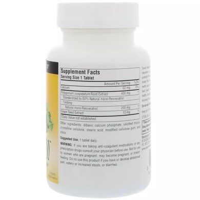 Source Naturals, Ресвератрол, 200 мг, 30 таблеток (SNS-02292), фото