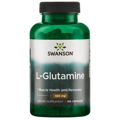L- глютамін, L-Glutamine, Swanson, 500 мг, 100 капсул (SWV-01826), фото