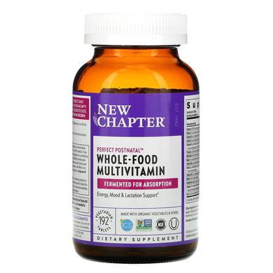 New Chapter, Perfect Postnatal, мультивитамины из цельных продуктов, 192 вегетарианских таблеток (NCR-90058), фото