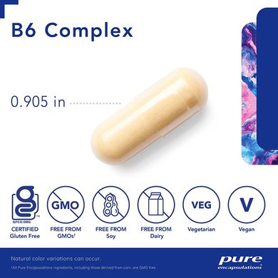 Pure Encapsulations, Витамин B6 комплекс, B6 Complex, 60 капсул (PE-01759), фото