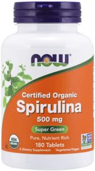 Now Foods, Сертифікована органічна спіруліна 500 мг, 180 таблеток (NOW-02704), фото