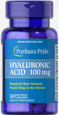 Гиалуроновая кислота, Hyaluronic Acid, Puritan's Pride, 100 мг, 30 капсул (PTP-17687), фото