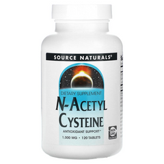 Source Naturals, Ацетилцистеин, N-Acetyl Cysteine, 1000 мг, 120 таблеток (SNS-00170), фото