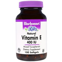 Bluebonnet Nutrition, Натуральный витамин Е, 400 МЕ, 100 мягких желатиновых капсул (BLB-00618), фото