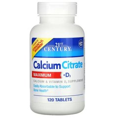 21st Century, цитрат кальция и витамин D3, максимальная эффективность, 120 таблеток (CEN-27493), фото