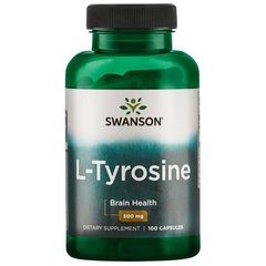 L- тирозин, L-Tyrosine, Swanson, 500 мг, 100 капсул (SWV-01855), фото