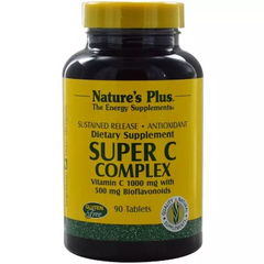 Nature's Plus, Супер C комплекс, с постепенным высвобождением, 90 таблеток (NAP-02480), фото