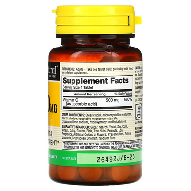 Витамин C, Mason Natural, 500 мг, 100 таблеток (MAV-05171), фото