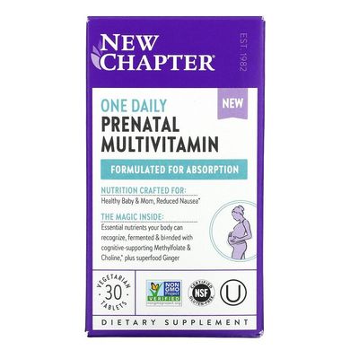 New Chapter, Мультивітаміни для вагітних One Daily, 30 вегетаріанських пігулок (NCR-90330), фото