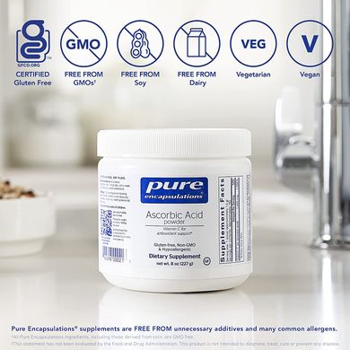 Pure Encapsulations, Порошок аскорбінової кислоти, Ascorbic Acid Powder, 227 грамів (PE-00021), фото
