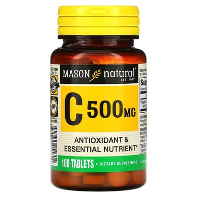 Витамин C, Mason Natural, 500 мг, 100 таблеток (MAV-05171), фото
