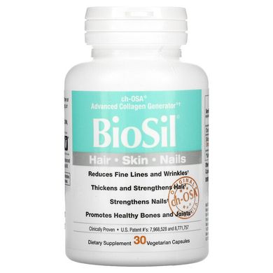 BioSil by Natural Factors, ch-OSA, улучшенный источник коллагена, 30 вегетарианских капсул (NFS-39182), фото