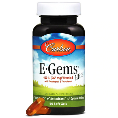 Витамин Е, Vitamin E, Carlson Labs, 400 МЕ, 60 капсул (CAR-00770), фото