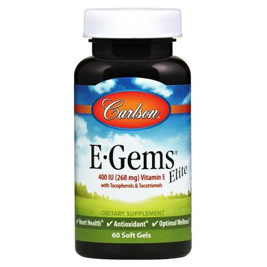 Витамин Е, Vitamin E, Carlson Labs, 400 МЕ, 60 капсул (CAR-00770), фото