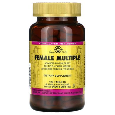 Вітаміни для жінок, Female Multiple, Solgar, 120 таблеток (SOL-59199), фото