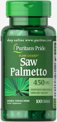 Со пальметто, Saw Palmetto, Puritan's Pride, 450 мг, 100 капсул (PTP-13531), фото