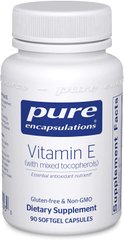 Вітамін Е (зі змішаними токоферолами), Vitamin E, Pure Encapsulations, 90 капсул, (PE-00093), фото