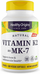Healthy Origins, Вітамін K2 у формі MK7, натуральний, 100 мкг, 180 капсул у рослинній оболонці (HOG-27446), фото