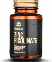 Цинк пиколинат, Zinc Picolinate, Grassberg, 15 мг, 60 капсул (GSB-091900), фото