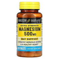 Mason Natural, Magnesium Extra Strength, Магний, 500 мг, 100 таблеток (MAV-16011), фото