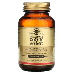 Solgar, Коензим Q10 з мегасорбом, 60 мг, 120 м'яких гелевих капсул (SOL-00958), фото
