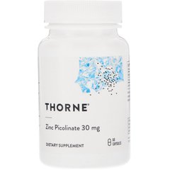 Thorne Research, піколінат цинку з подвоєною ефективністю, 30 мг, 60 капсул (THR-22002), фото