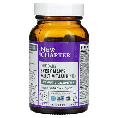 New Chapter, Every Man, щоденна мультивітамінна добавка для чоловіків віком від 40 років, 48 вегетаріанських таблеток (NCR-00370), фото