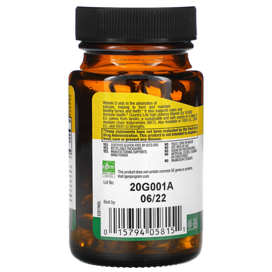 Golden Pharm, Витамин Д, 10000 МЕ, 60 капсул (CLF-05815), фото