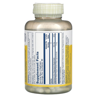 Solaray, Гліцинат магнію для кращого засвоєння, 350 мг, 120 вегетаріанських капсул (SOR-54901), фото