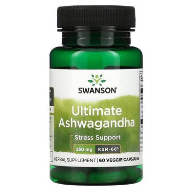 Swanson, Ultimate Ashwagandha, 250 мг, 60 растительных капсул (SWV-21003), фото