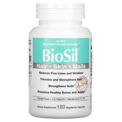 BioSil by Natural Factors, ch-OSA, улучшенный источник коллагена, 120 вегетарианских капсул (NFS-39186), фото