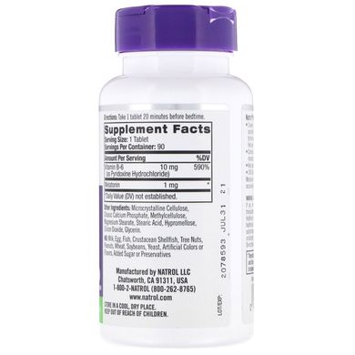 Мелатонін, Melatonin, Natrol, 1 мг, 90 таблеток (NTL-00467), фото
