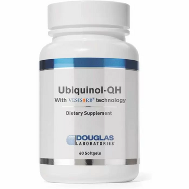 Убіхінол, здорове старіння і серцево-судинна функція, Ubiquinol-QH, Douglas Laboratories, 60 капсул (DOU-03939), фото