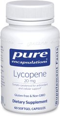 Лікопін, Lycopene, Pure Encapsulations, 20 мг, 60 капсул (PE-00760), фото