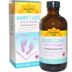 Country Life, Baby Care, мультивітаміни в рідкій формі, натуральний смак малини, 177 мл (CLF-08117), фото