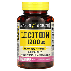 Mason Natural, Лецитин, 1200 мг, 100 гелевых капсул (MAV-05291), фото