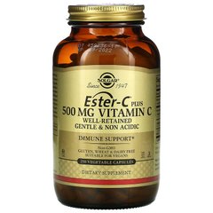 Solgar, Ester-C Plus, вітамін C, 500 мг, 250 рослинних капсул (SOL-01049), фото