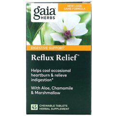 Gaia Herbs, Reflux Relief, 45 жевательных таблеток (GAI-14683), фото