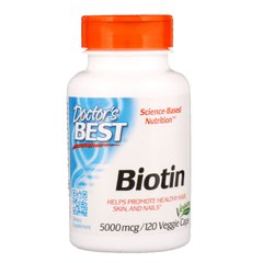 Doctor's Best, Биотин, 5000 мкг, 120 вегетарианских капсул (DRB-00301), фото