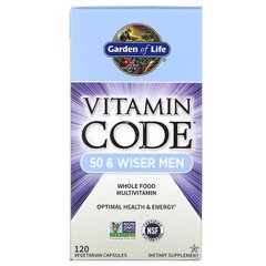 Garden of Life, Vitamin Code, мультивітаміни із цілісних продуктів для чоловіків від 50 років, 120 вегетаріанських капсул (GOL-11369), фото