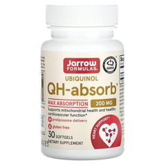 Jarrow Formulas, Убихинол QH-Absorb, 200 мг, 30 мягких гелевых капсул (JRW-06024), фото